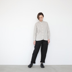 Pintuck band collar shirt / sky grey 9枚目の画像