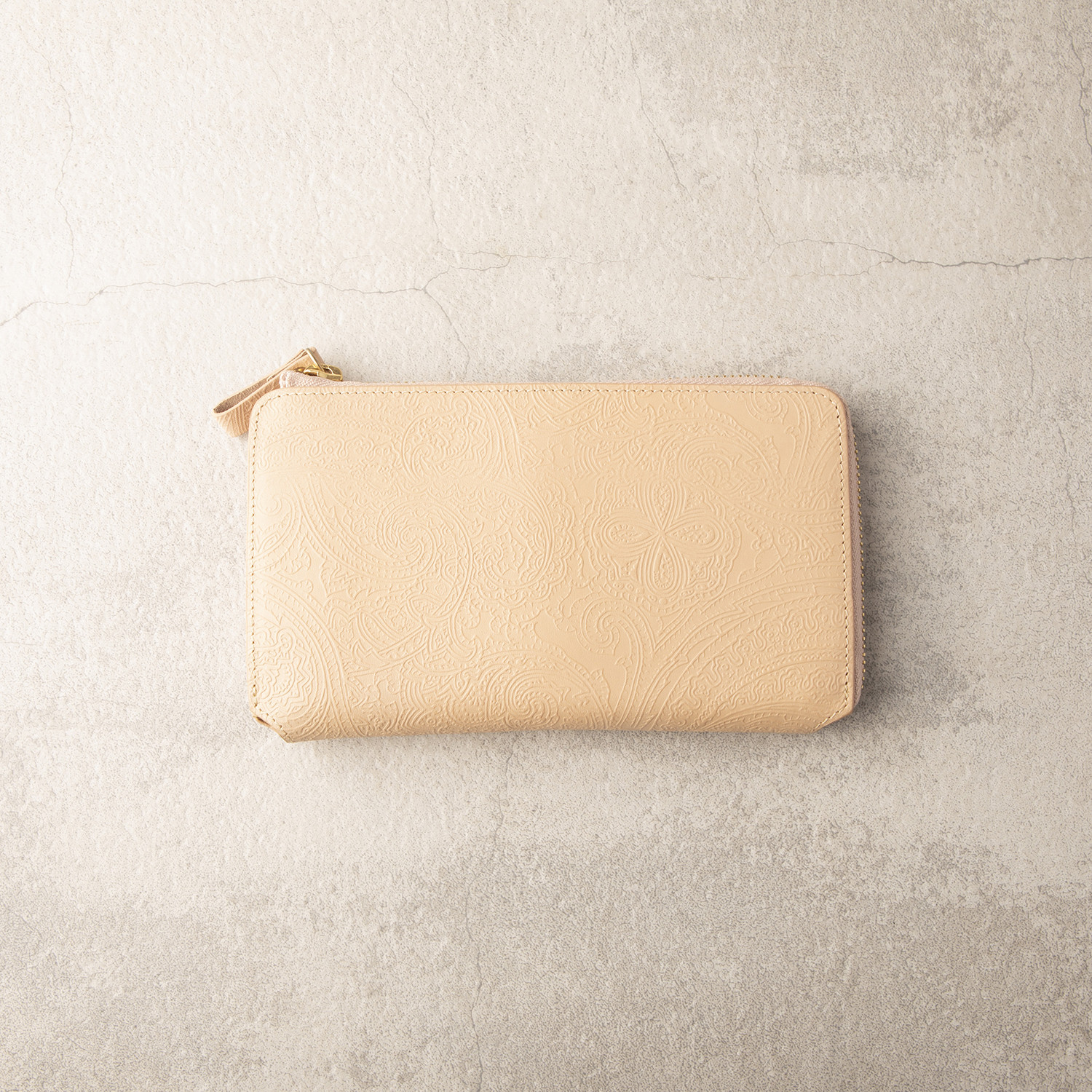 【1点限り】ボタニカル  本革 ペイズリー レザー 大容量 レディース おしゃれ 137 ピンクベージュ