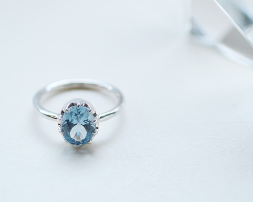 大粒 アクアマリン リング シルバー925 指輪・リング Cloudjewelry