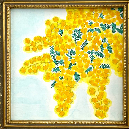Creema限定 日本画/原画《ミモザの咲くころ》 絵画 Blancheur