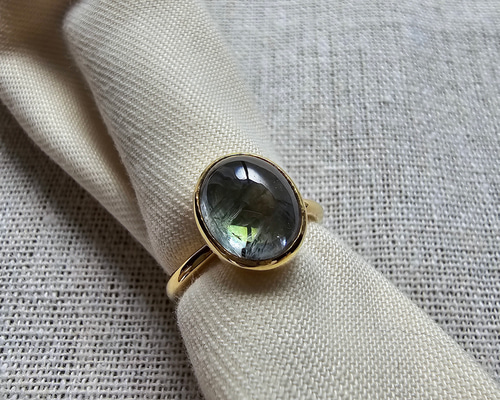 天然ゾイサイト　ブルーグリーン　リング　指輪　シルバー　約14号 天然ゾイサイトブルーグリーンリング指輪シルバー約14号