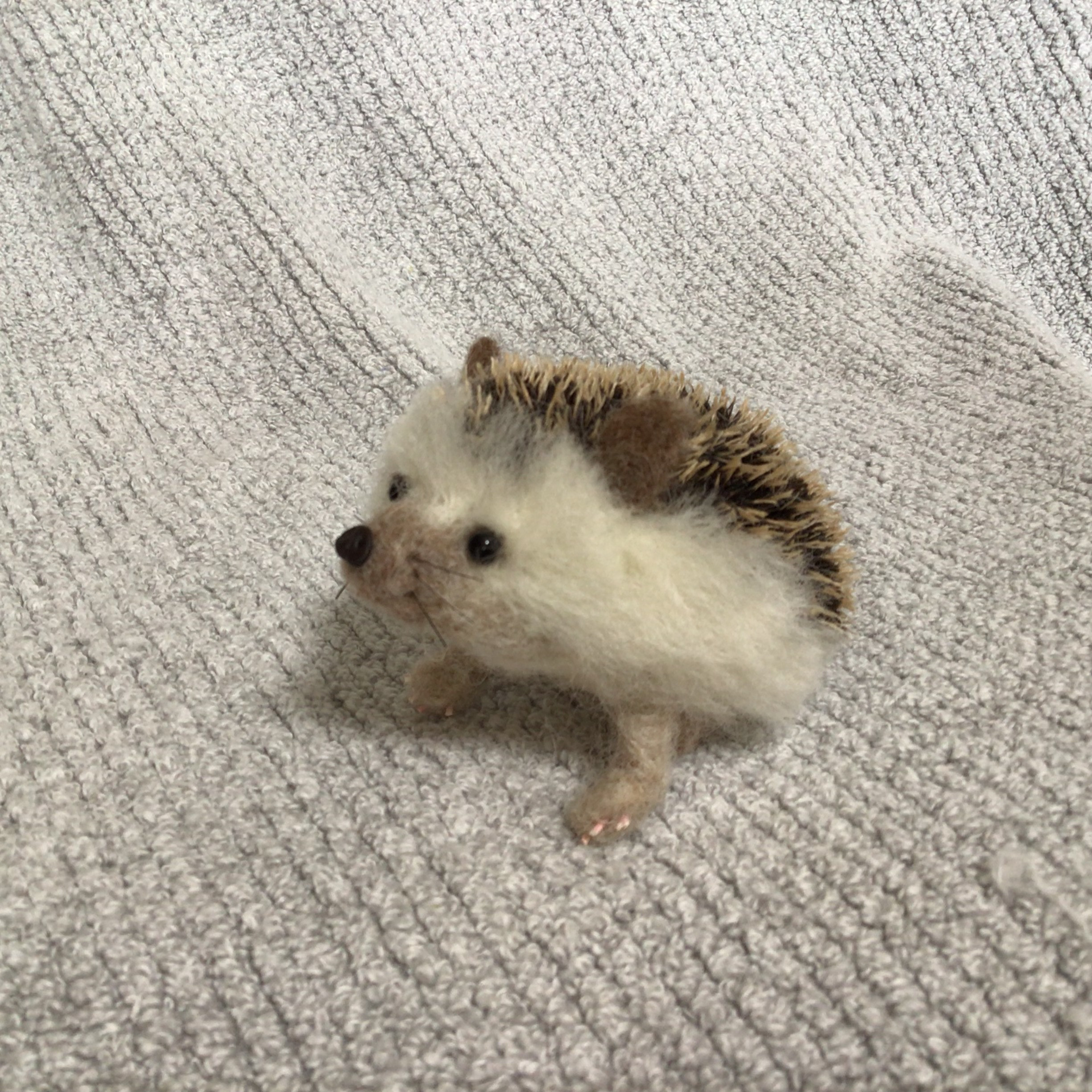 ハリネズミ　女の子　男の子　羊毛フェルト ハリネズミくんと、キツネさん🌳 天気がいいから、どこへ行