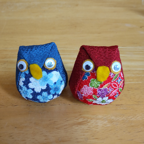 ふくろう置物 ちりめん ちりめんふくろう ちりめんフクロウ ちりめん細工 縁起物 置物 5