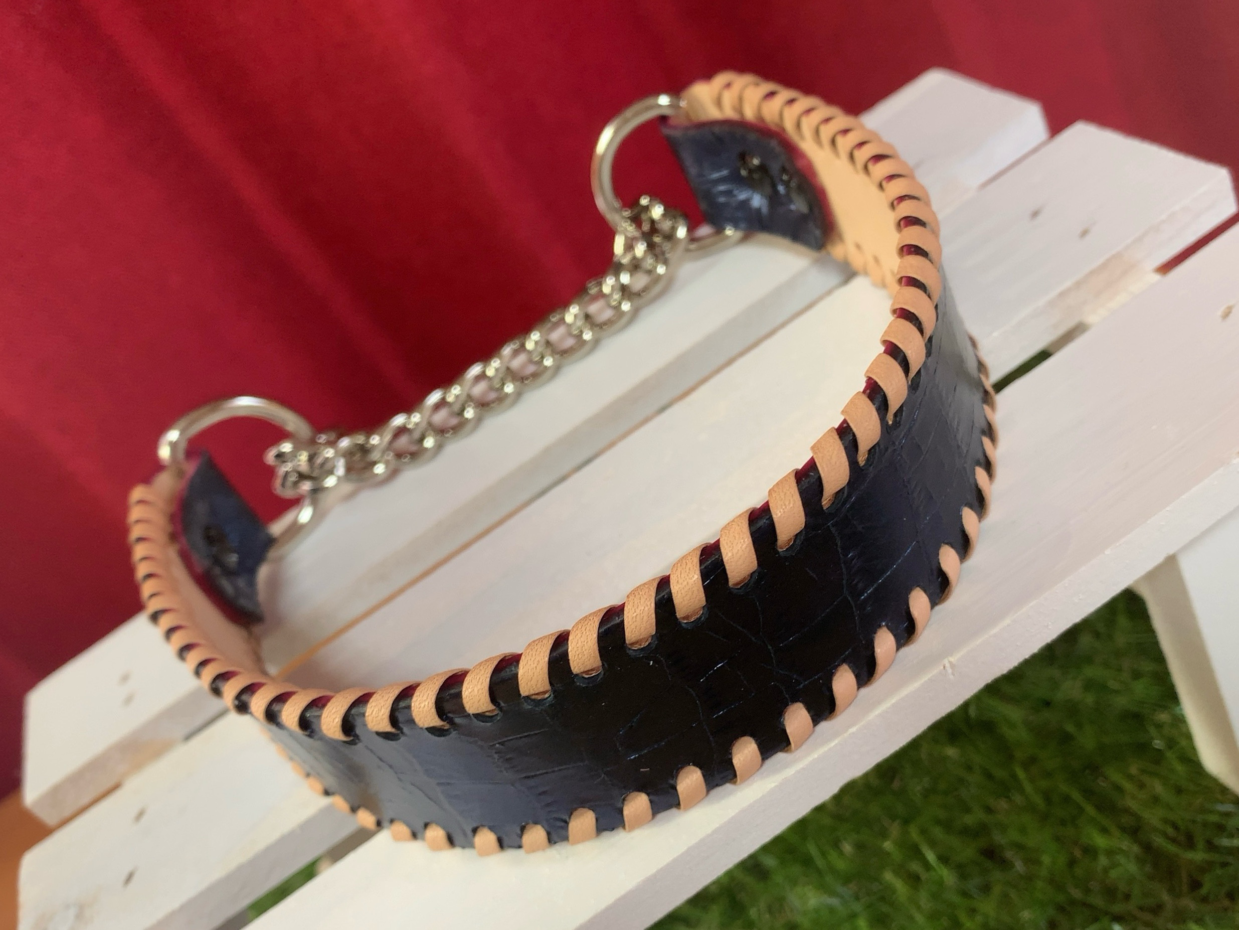 犬の本革ハーフチョークNo.37(中型犬)