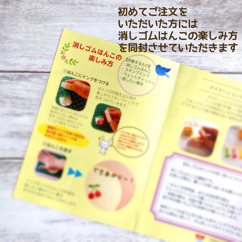 幸せ運ぶ四つ葉のクローバーとアカツメクサのはんこセット（3月4月春の 