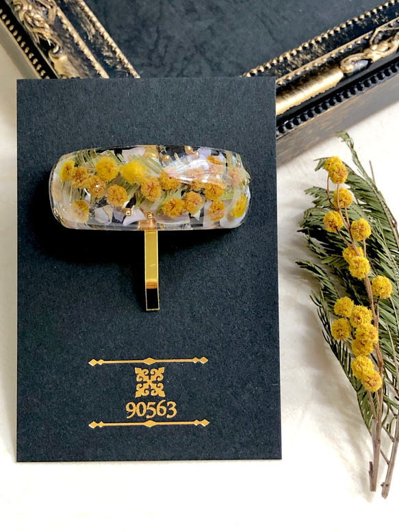 ミモザ 春デザイン ハート ヘアゴム ミモザ 春デザイン ハート ヘアゴム