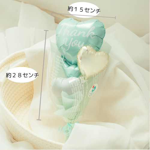 卒業 バルーンブーケ♡thank you♡パステルカラー ミニブーケ 送別 卒