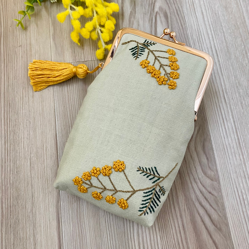 花咲く庭の刺繍がま口メガネポーチ メガネケース sorairo 通販