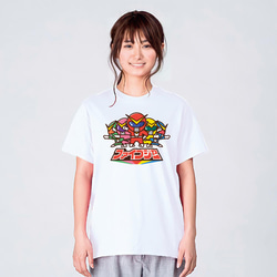 おもしろ 戦隊 ヒーロー Tシャツ メンズ レディース 半袖 白 パロディ おもしろ 大きいサイズ 綿100% 2枚目の画像