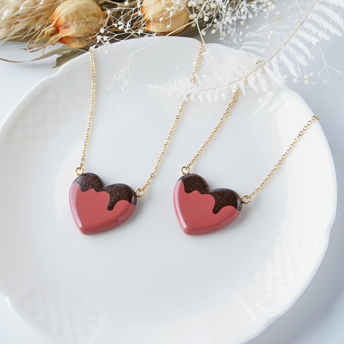 とろけるハートネックレス・ルビーチョコ ネックレス・ペンダント  