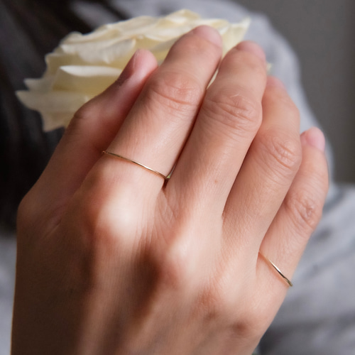 2個】毎日のゴールドリング/k10/0.8mm丸線/サイズ指定可 指輪・リング