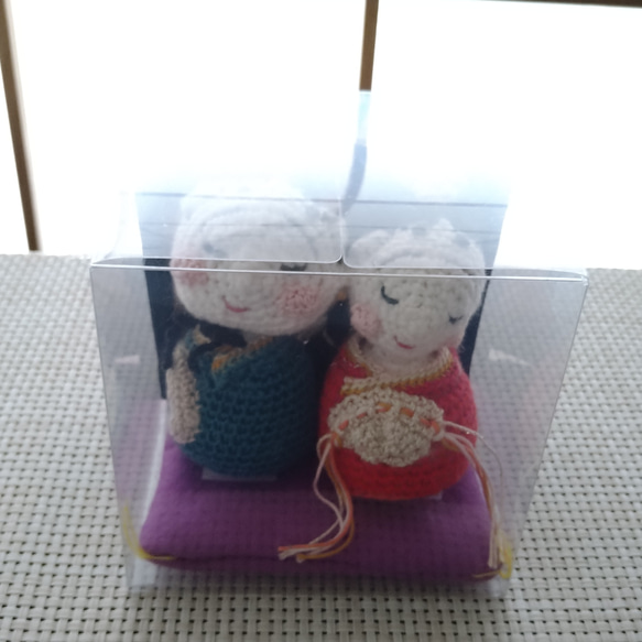 【送料無料】雛人形✿❀男雛・女雛❀✿おひなさま編みぐるみセット 5枚目の画像