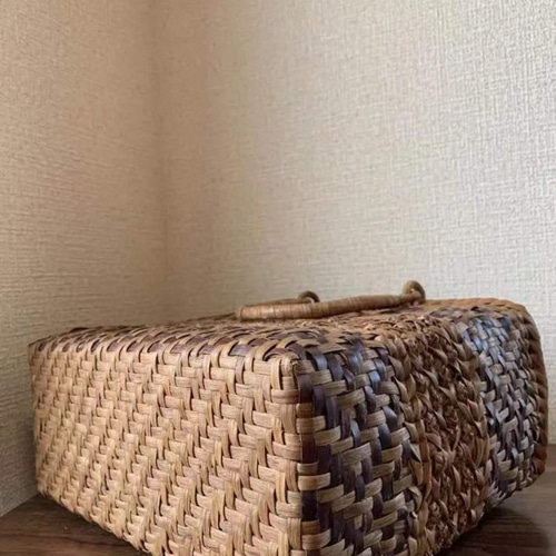 桜皮、山葡萄 山葡萄籠バッグ 桜皮籠バッグ 手作り 山葡萄かご