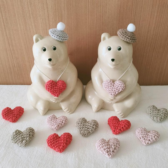 しろくま貯金箱 しろくま君の冬支度☃・.｡* ベレー帽とスヌード