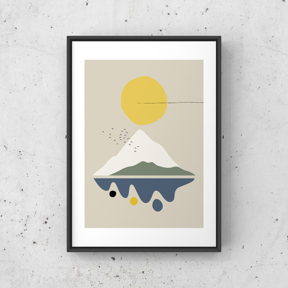 北欧 風 インテリア アートポスター【 mountain 】:/038/ 山 モダン 植物 太陽 自然 キャンプ 2枚目の画像