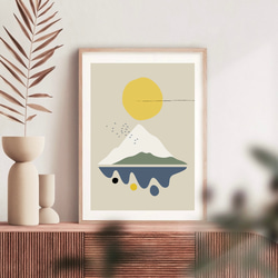 北欧 風 インテリア アートポスター【 mountain 】:/038/ 山 モダン 植物 太陽 自然 キャンプ 1枚目の画像