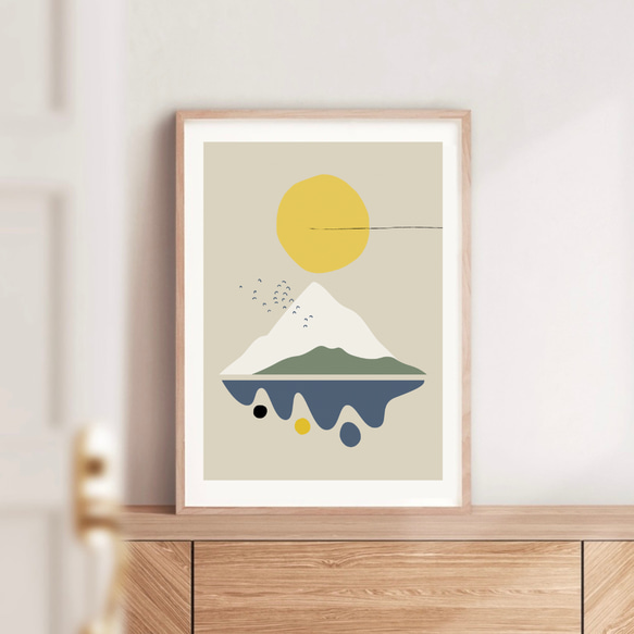 北欧 風 インテリア アートポスター【 mountain 】:/038/ 山 モダン 植物 太陽 自然 キャンプ 6枚目の画像
