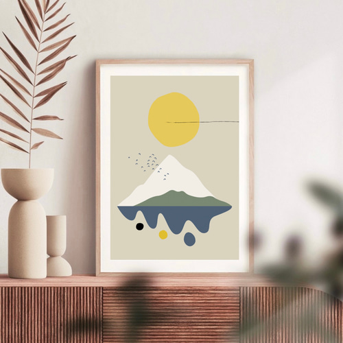 お歳暮 時期 北欧 風 インテリア アートポスター【 mountain 】:/038/ 山 絵画