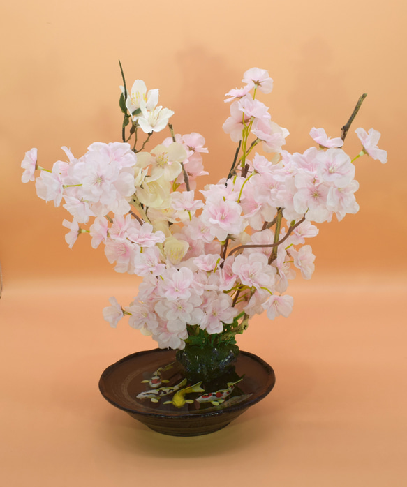 置物　水辺の風景　錦鯉　桜　和雑貨　インテリア雑貨　植物雑貨　受注製作 11枚目の画像
