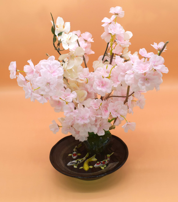 置物　水辺の風景　錦鯉　桜　和雑貨　インテリア雑貨　植物雑貨　受注製作 15枚目の画像