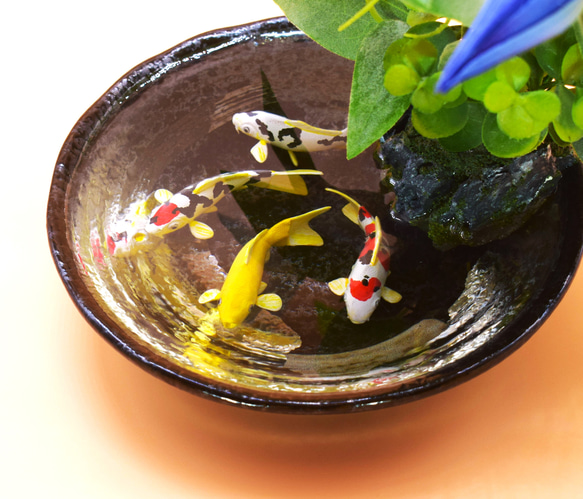 置物　水辺の風景　錦鯉　桜　和雑貨　インテリア雑貨　植物雑貨　受注製作 16枚目の画像