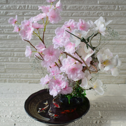 置物　水辺の風景　錦鯉　桜　和雑貨　インテリア雑貨　植物雑貨　受注製作 4枚目の画像