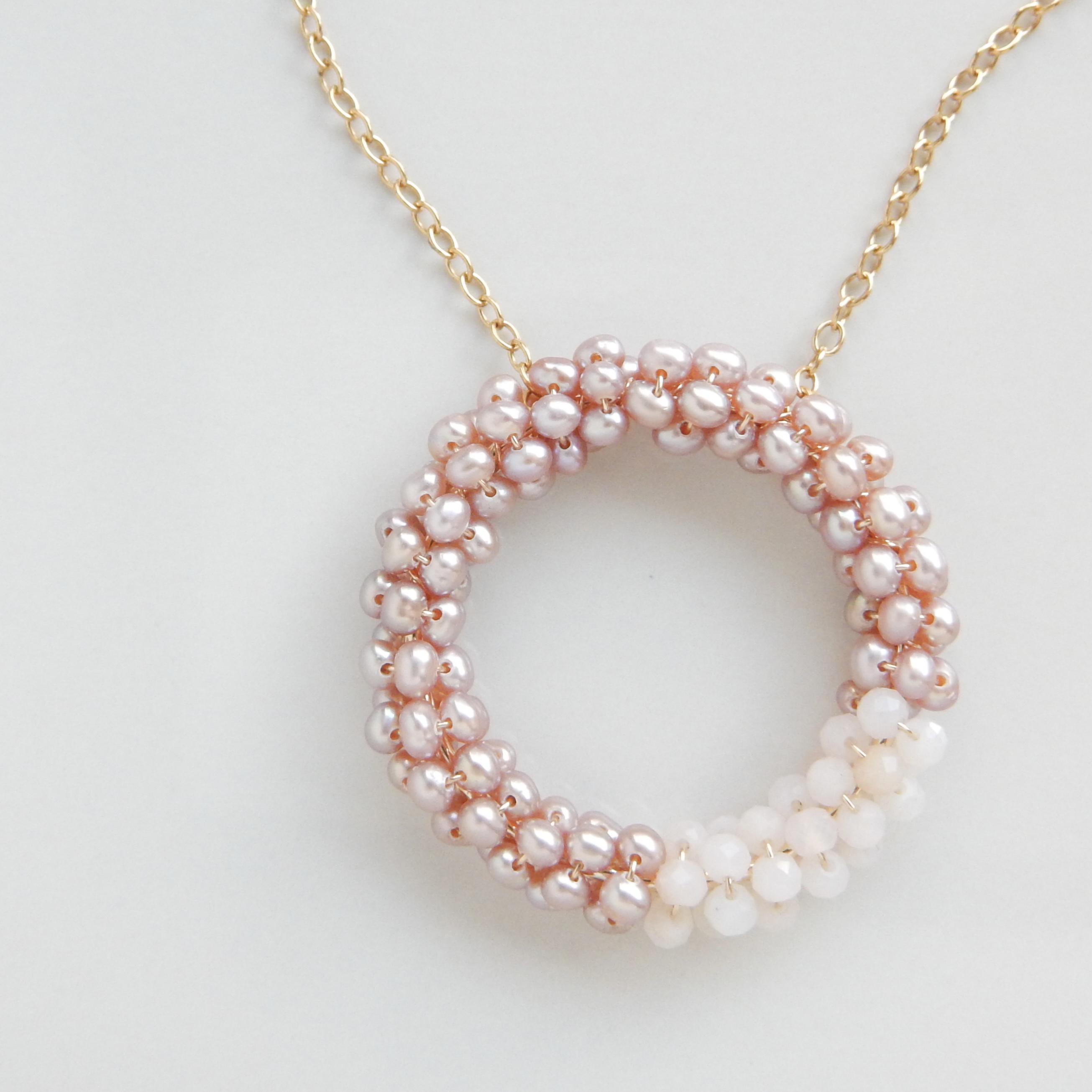 サクラ/Lサイズ〗14kgfピンクオパール・淡水パールピンクリース