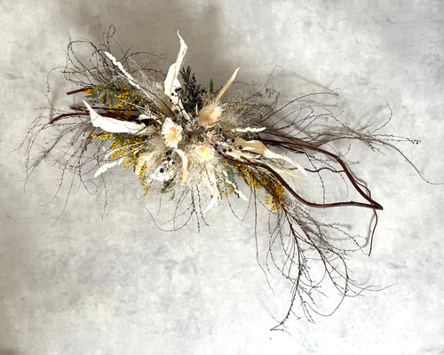 □ドライフラワーのウォールデコレーションwhite□フォトブース