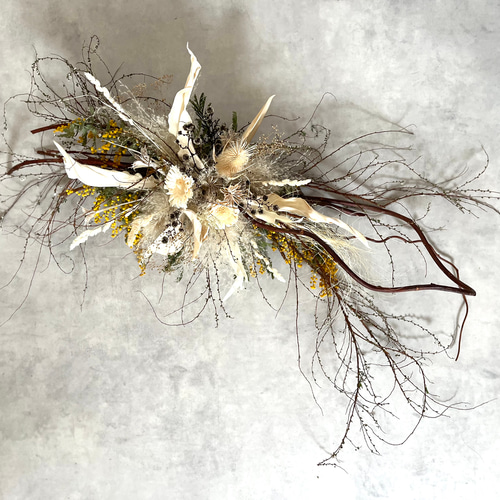 □ドライフラワーのウォールデコレーションwhite□フォトブース