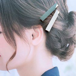 ♥️200【2点で800円】レザー ヘアクリップ ① ／ ヘアピン  本革 ヘアアクセサリー 7枚目の画像