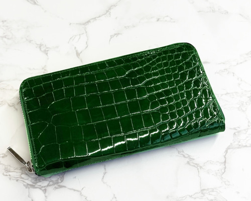 日本製 スモールクロコダイル ポロサス ボンベ仕立て 上質 長財布 財布