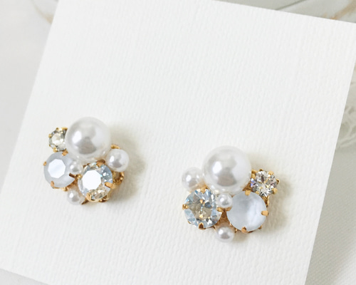 ♡ハンドメイド♡ビジューピアスイヤリング№751アメジスト ハンドメイド ビジューピアスイヤリング｜Yahoo!フリマ（旧