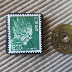 アップサイクル　日本　切手ブローチ7121 3枚目の画像