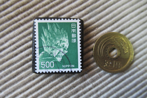 アップサイクル　日本　切手ブローチ7121 3枚目の画像