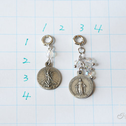 【ミニチャーム・大天使ミカエル（いぶし銀×聖母）】ブレスレットチャーム、携帯ストラップ、ペンダントトップ等に 3枚目の画像