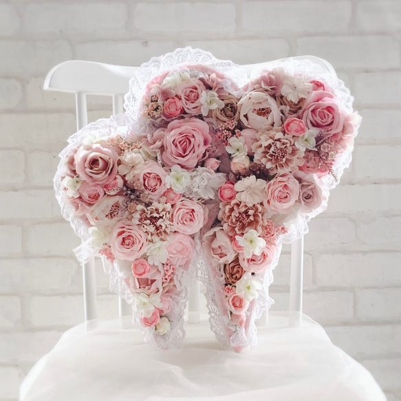 ハートアレンジ、Wハート、薔薇、ハート、フラワー