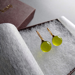 免運費 [客製] 玻璃耳墜，黃色 第1張的照片