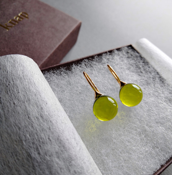 免運費 [客製] 玻璃耳墜，黃色 第1張的照片