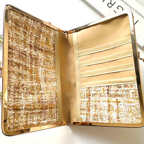 りんだりんさま売約済み　ブックカバー〈ツイード柄マリーゴールド〉 りんだりんさま売約済み ブックカバー〈ツイード柄マリーゴールド〉