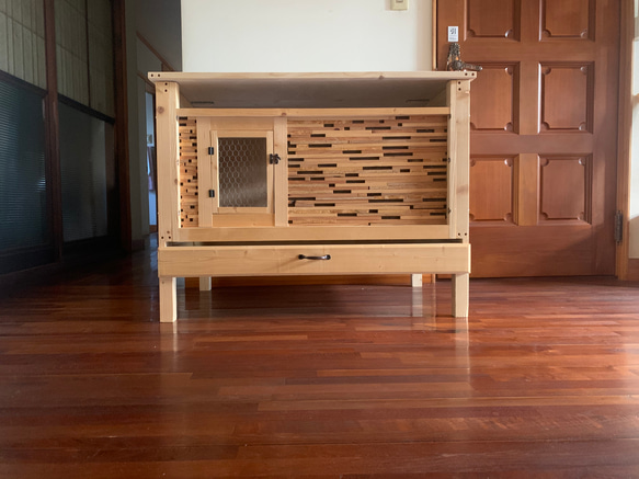 うさぎケージ　うさぎ木製ケージ　木製ハウス　ラビハ　800サイズ　おしゃれな木製ケージ 13枚目の画像