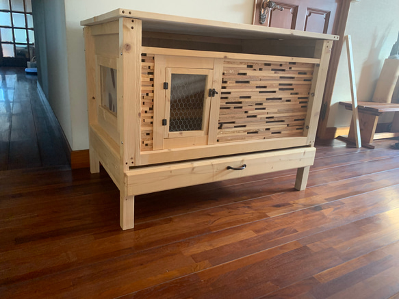うさぎケージ　うさぎ木製ケージ　木製ハウス　ラビハ　800サイズ　おしゃれな木製ケージ 11枚目の画像