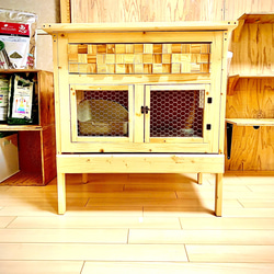 うさぎケージ 木製ケージ うさぎ木製ケージ セカンドハウス ステッチ