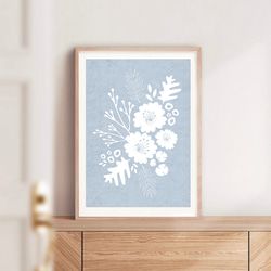 北欧 風 インテリア アート ポスター【 white painted 】ブルー :/043/ 花 植物 ナチュラル 自然 7枚目の画像