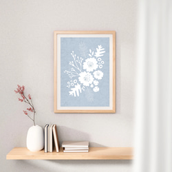 北欧 風 インテリア アート ポスター【 white painted 】ブルー :/043/ 花 植物 ナチュラル 自然 6枚目の画像