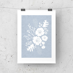 北欧 風 インテリア アート ポスター【 white painted 】ブルー :/043/ 花 植物 ナチュラル 自然 8枚目の画像