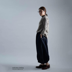 [LL] [wafu] Miyabi 亞麻上衣 高領內搭/淡褐色 p014a-hbm1-ll 第2張的照片