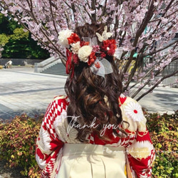 振袖　袴　❤︎レースの蝶々飾り♡かわいい髪飾り❤︎  結婚式　前撮り　成人式　卒業式　和装ヘア　ドレスヘア　OHANA 9枚目の画像