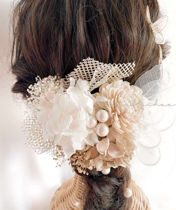 振袖　袴　❤︎レースの蝶々飾り♡かわいい髪飾り❤︎  結婚式　前撮り　成人式　卒業式　和装ヘア　ドレスヘア　OHANA 5枚目の画像