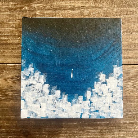 Unexplored(未踏)」 原画 深海×魚×漂流 黒 青 絵画キャンバス Unexplored(未踏)」 原画 深海×魚×漂流 黒 青 絵画キャンバス