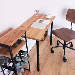 無垢材のデスク / 100cm×50cm / ライトブラウン / 組立簡単 工具不要 / リビング 子供部屋 3枚目の画像